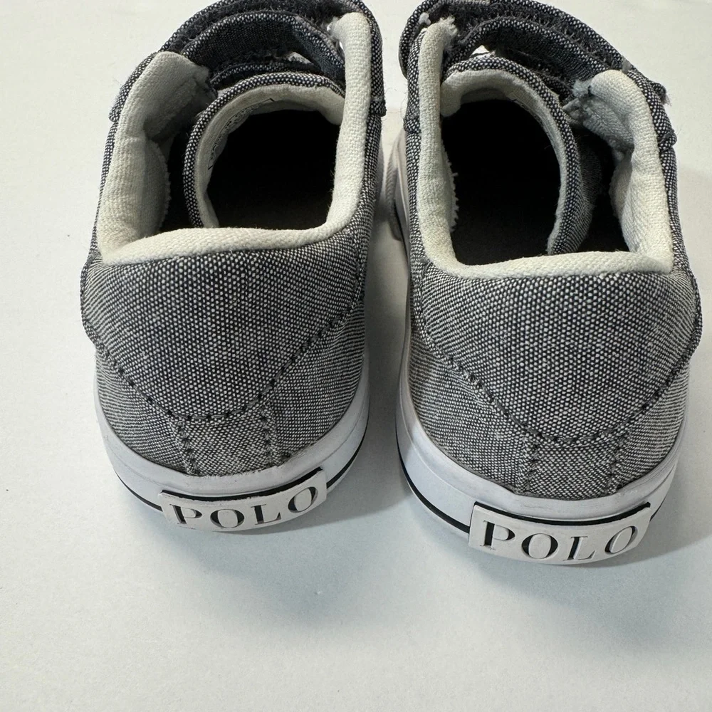 Polo Ralph Lauren Gray Velcro Sneakers Size 6.5